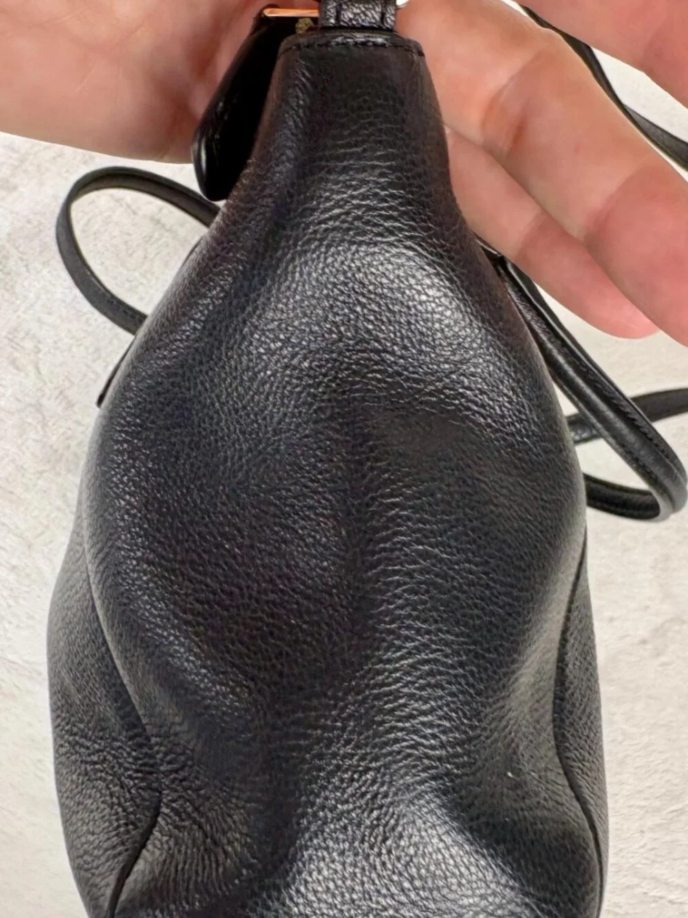 Coach Small Kelsey Satchel in Black Pebble Leather